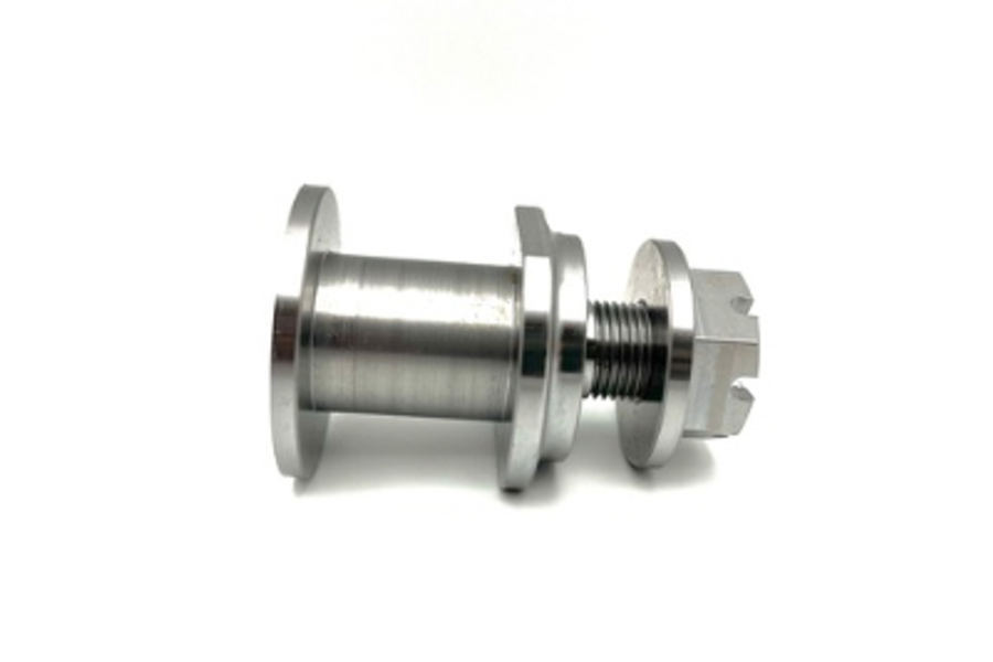 Fixed Brake Shoe Pivot and Nut - Front Axle - Steel Backplate